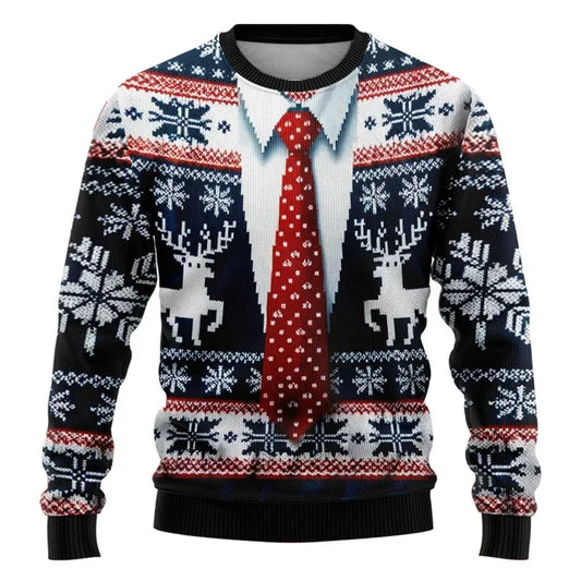 Fake Tie Christmas Sweater