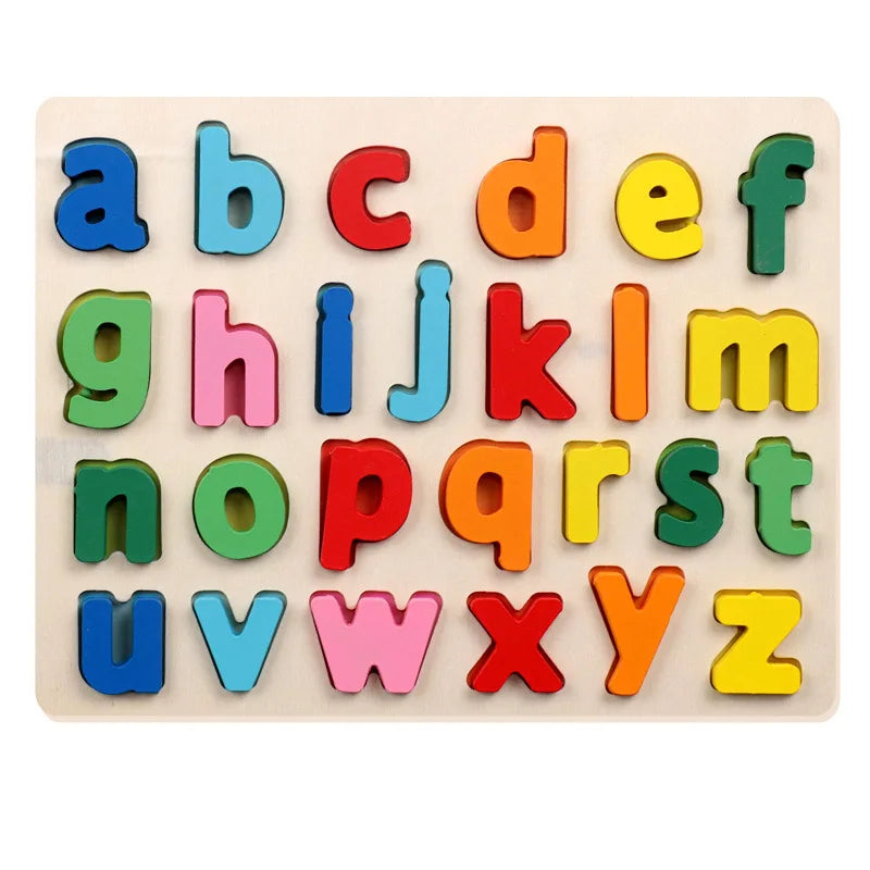 Wooden 3D Alphabet & Number Puzzle