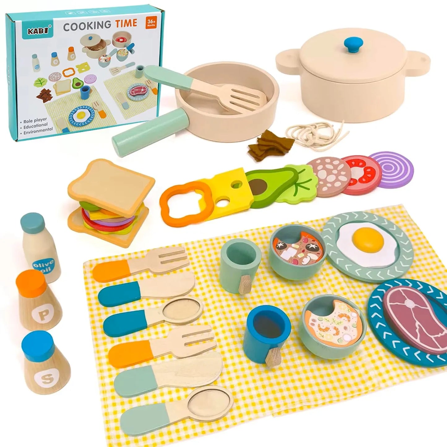 Montessori Wooden Kitchen Pretend Play