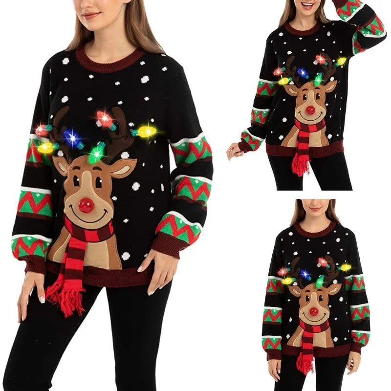 New LED Light Up  Christmas Jumper