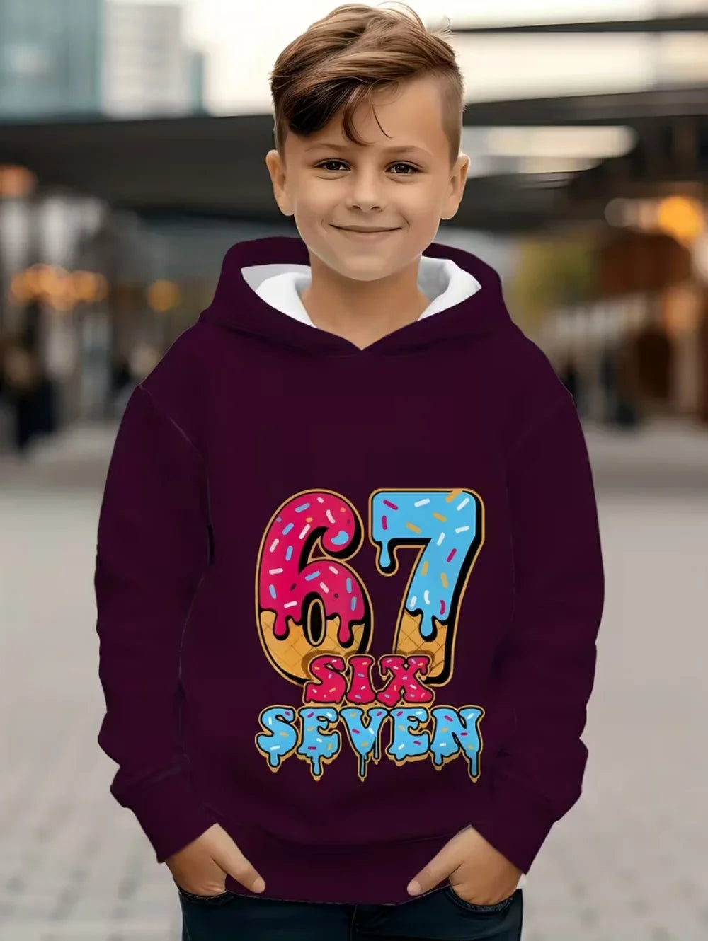 67 Meme Hoodie for Kids Funny Digital Print Autumn Sweatshirt Loose Comfortable Tops Streetwear Fashion Y2k Children's Clothing