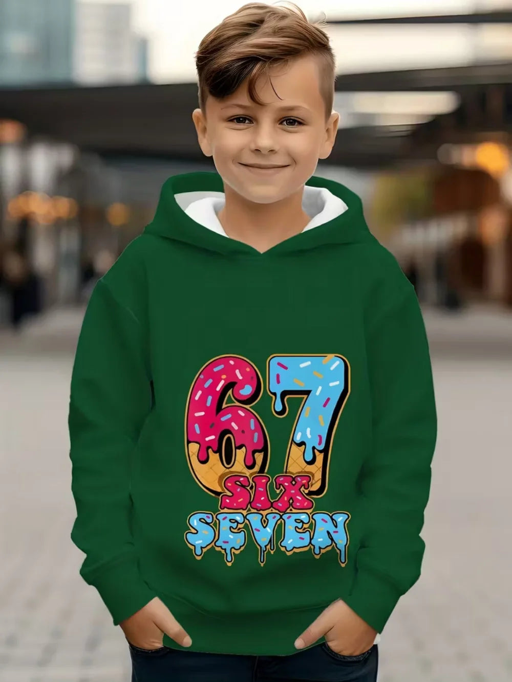 67 Meme Hoodie for Kids Funny Digital Print Autumn Sweatshirt Loose Comfortable Tops Streetwear Fashion Y2k Children's Clothing