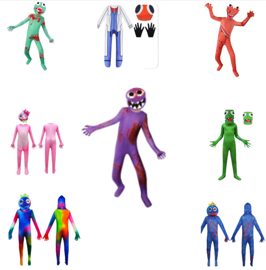 Hot Sale Game Rainbow Cosplay Friend Costumes Animal Orange Jumpsuit Full Set for Halloween Cosplay Bodysuit