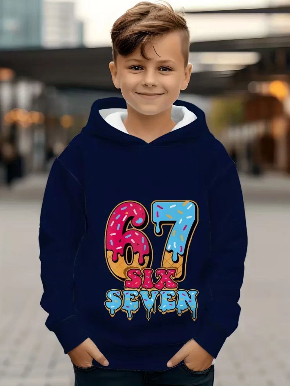 67 Meme Hoodie for Kids Funny Digital Print Autumn Sweatshirt Loose Comfortable Tops Streetwear Fashion Y2k Children's Clothing