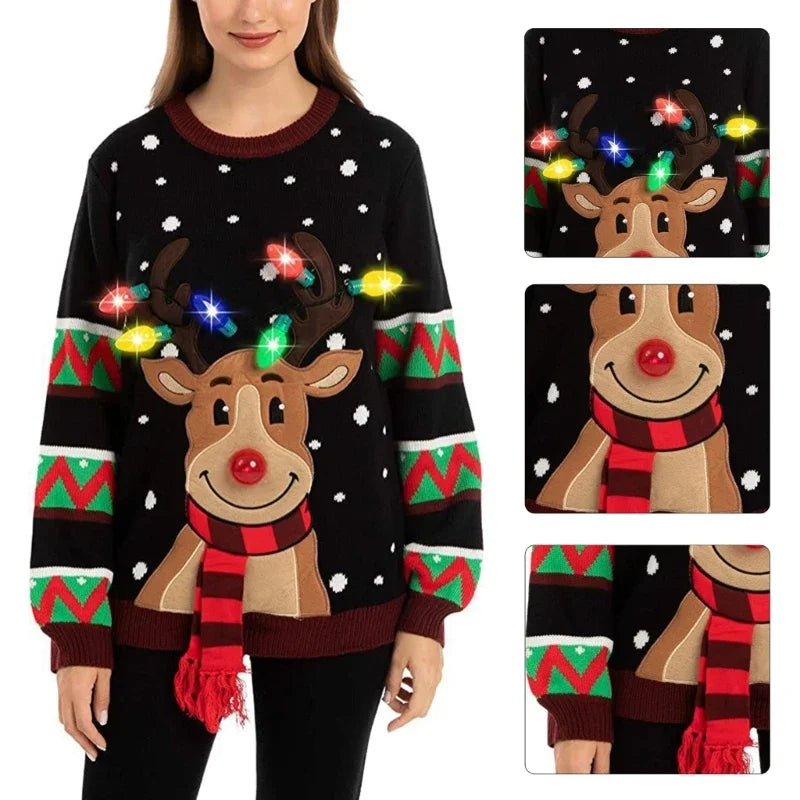 New LED Light Up  Christmas Jumper