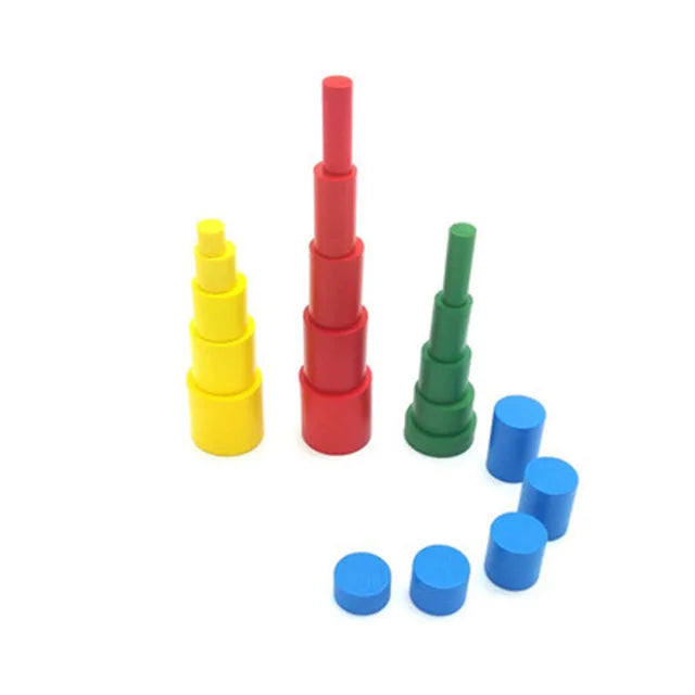 Montessori  Colourful Wooden Socket Cylinder Block Set