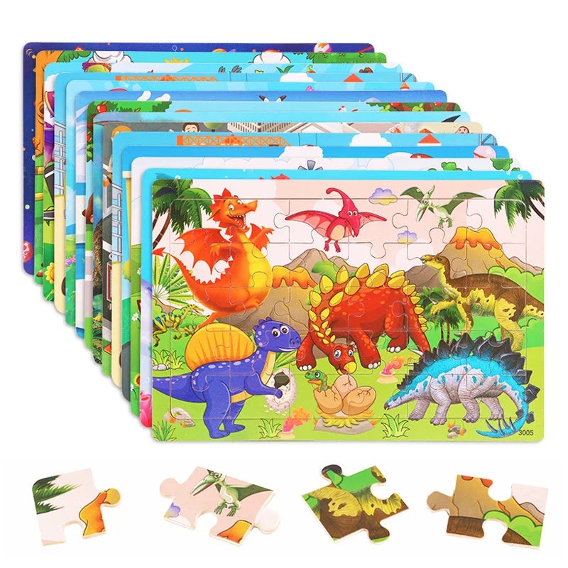 New 30 Pre 3d Wooden Puzzles - Preschool Montessori