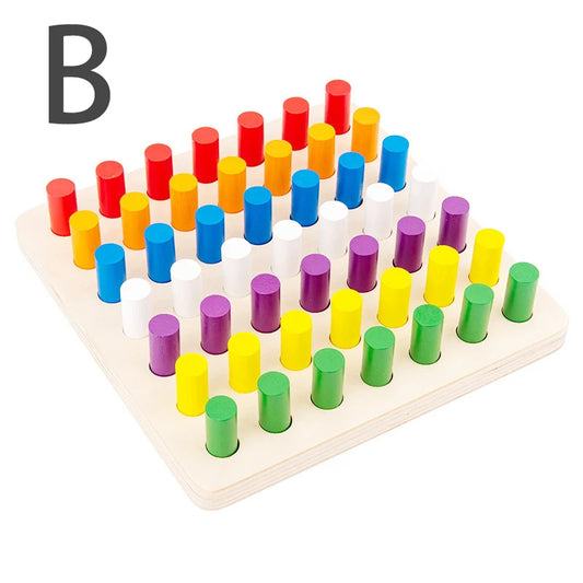 Montessori Rainbow Boards String and  Pegboard