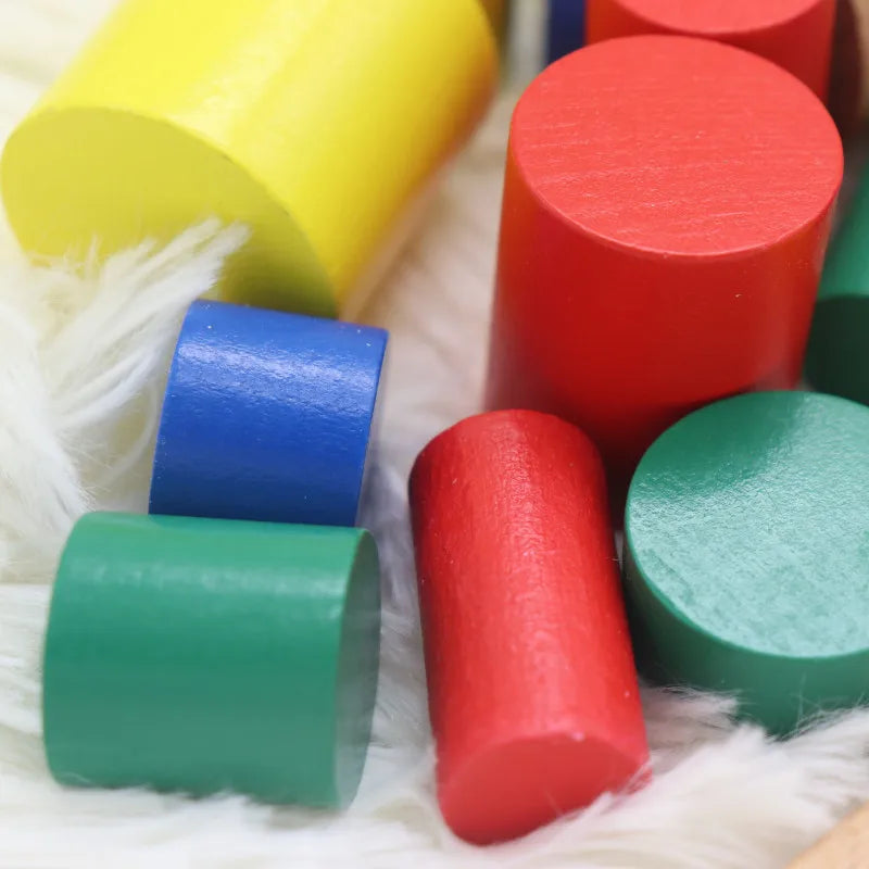 Montessori  Colourful Wooden Socket Cylinder Block Set