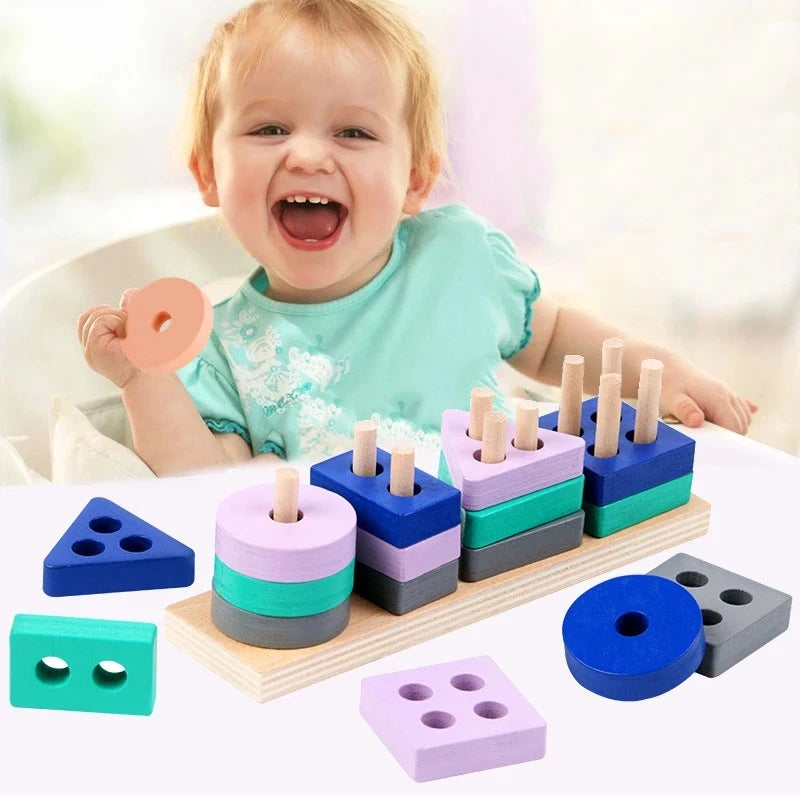 Montessori 3D Wooden Puzzles Early Learning Baby Educational Games