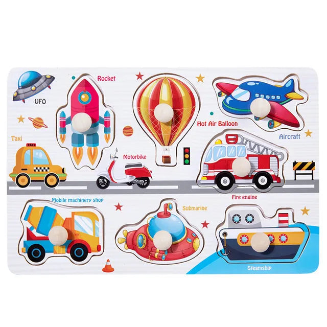 Montessori 3D Wooden Puzzles Early Learning Baby Educational Games