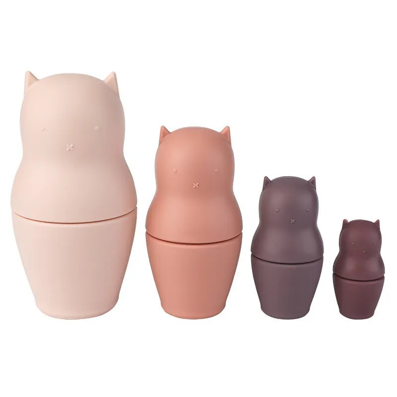 1Set Soft  Silicone Stacking Blocks Baby
