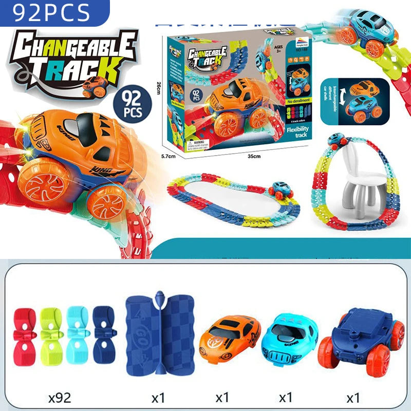 Car Anti-gravity Flexible Track with LED Light-Up Race