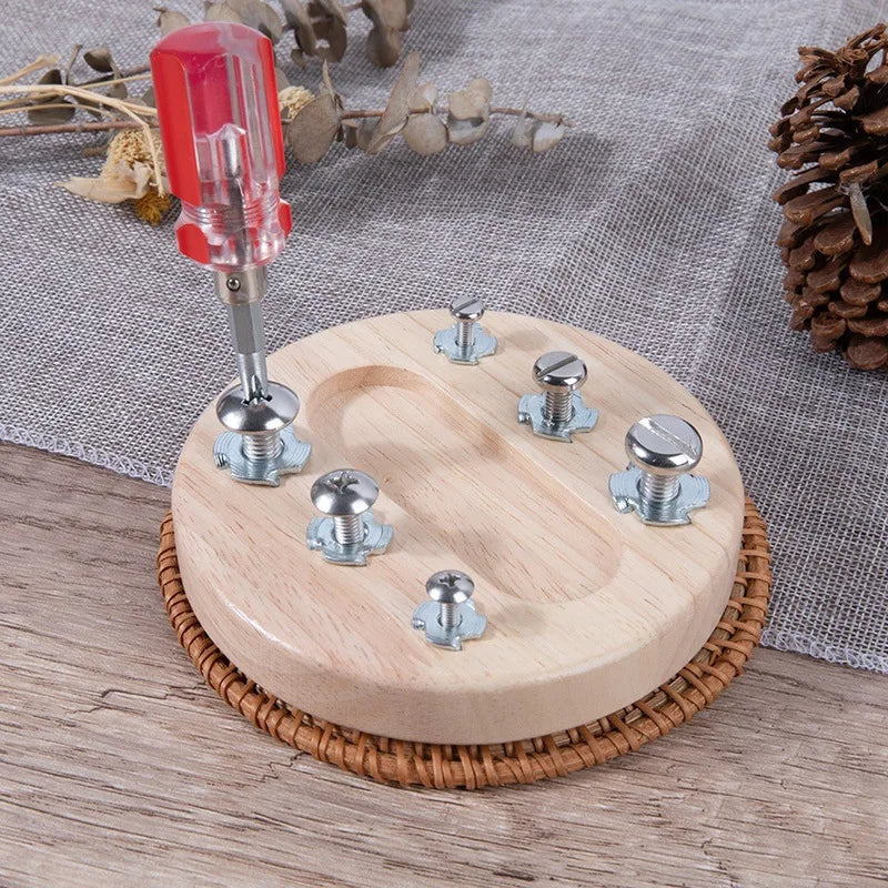 Wooden Screw Driver Board - Nuts Screw Bolts Montessori Board