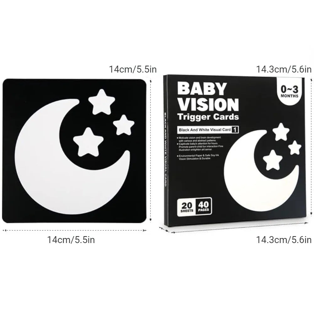 Montessori Baby Vision Stimulation Black White Cards