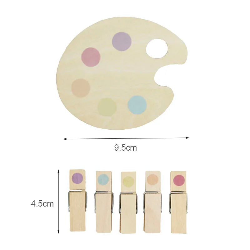 Montessori Wooden Clip Color Matching Puzzle