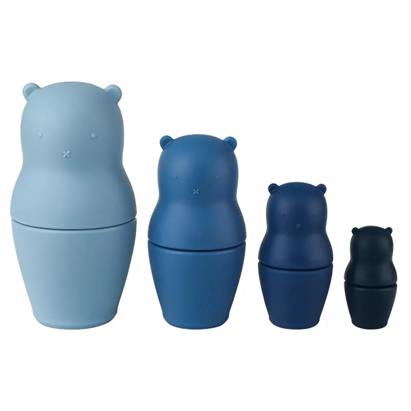 1Set Soft  Silicone Stacking Blocks Baby