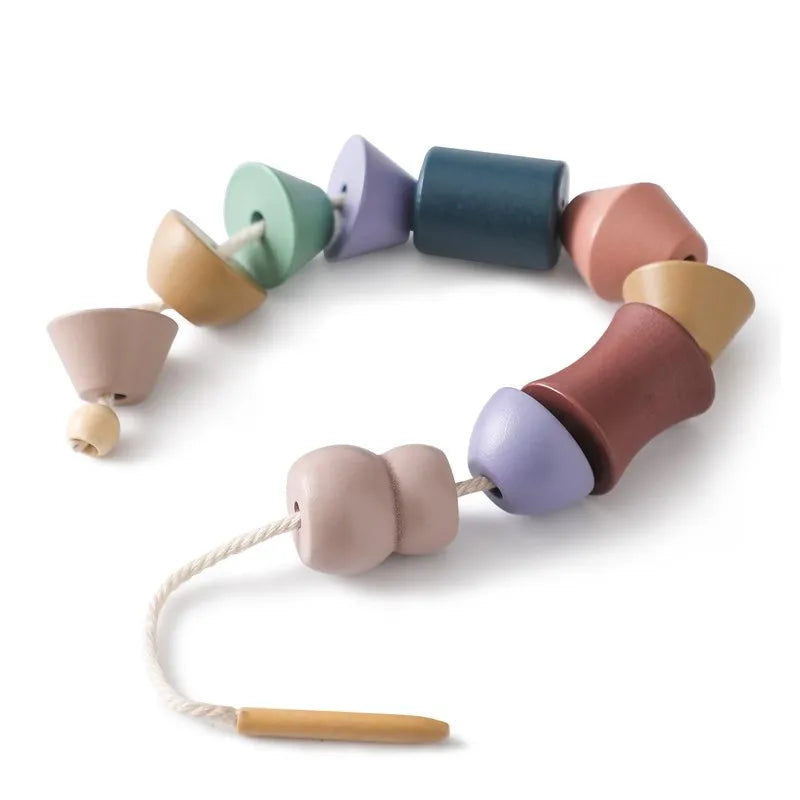 Wooden  Baby Animal Threading and Stacking, Stringing, Threading Beads