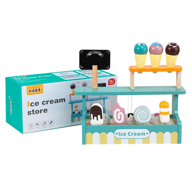Wooden Kitchen - Pop-Up Toaster, 9Pcs Play Set, Pretend Play Food