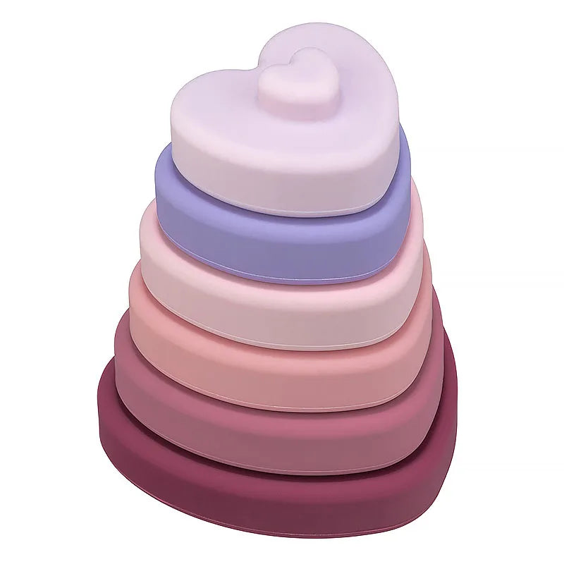 1Set Soft  Silicone Stacking Blocks Baby