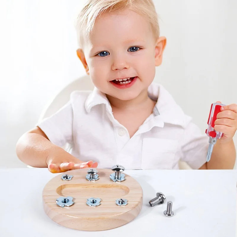 Wooden Screw Driver Board - Nuts Screw Bolts Montessori Board