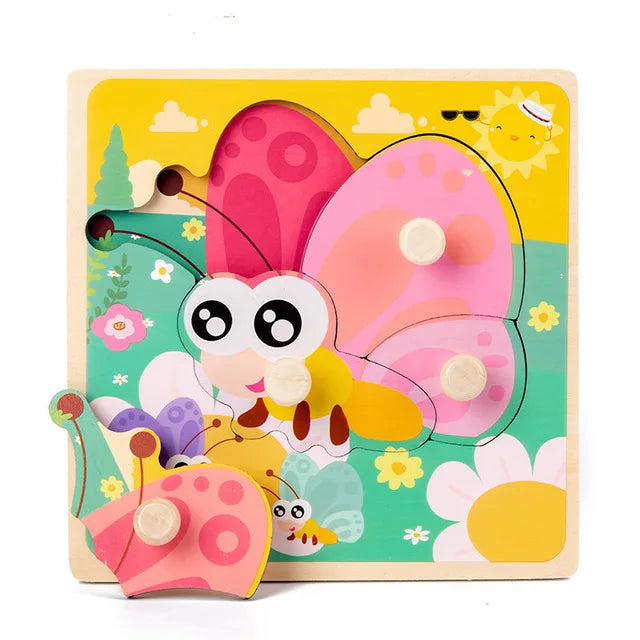 Montessori 3D Wooden Puzzles Early Learning Baby Educational Games
