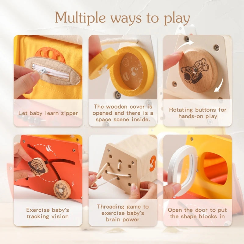 Wooden Montessori  Shape Matching Toy, Stacking Blocks Puzzle