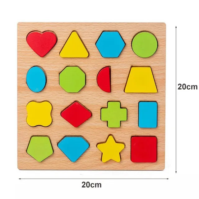 Montessori 3D Wooden Puzzles Early Learning Baby Educational Games