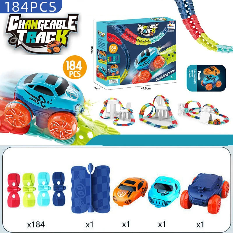 Car Anti-gravity Flexible Track with LED Light-Up Race