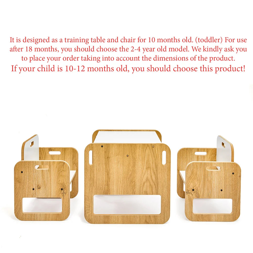 Montessori Table Chair Set Wooden Activity Desk Furniture