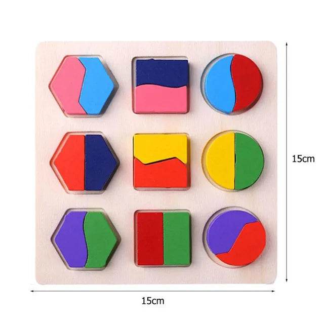 Montessori 3D Wooden Puzzles Early Learning Baby Educational Games