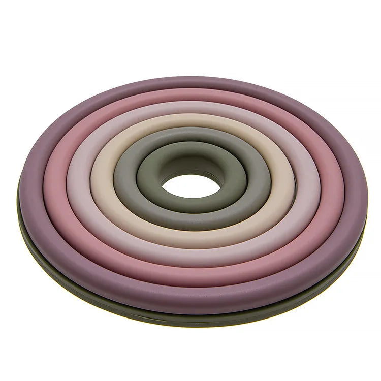1Set Soft  Silicone Stacking Blocks Baby