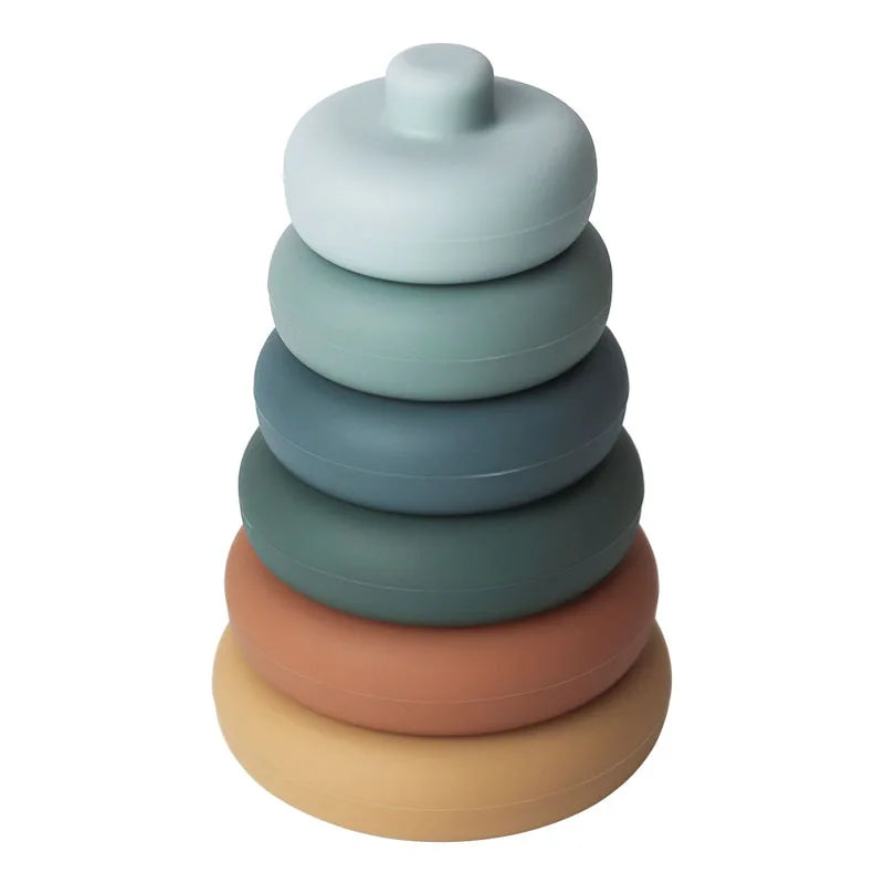 1Set Soft  Silicone Stacking Blocks Baby