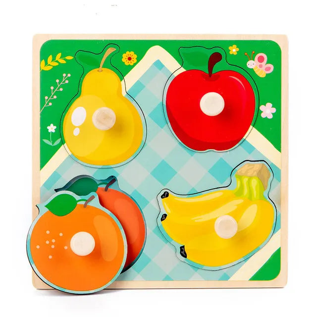 Montessori 3D Wooden Puzzles Early Learning Baby Educational Games