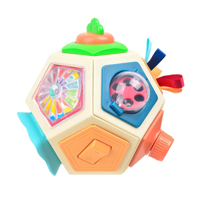 Montessori Activity Cube Baby Toys 6 in 1 Multipurpose Busy Cube Toddler Travel Toy Sensory Busy Board Educational Learning Toys