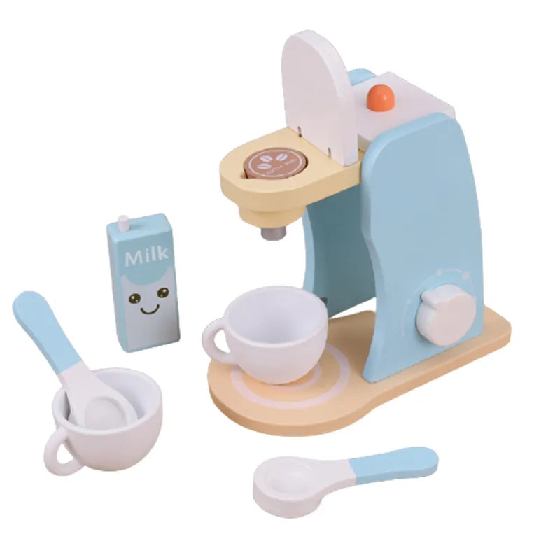Wooden Kitchen Pretend Wooden Coffee , Toaster, Food Mixer.