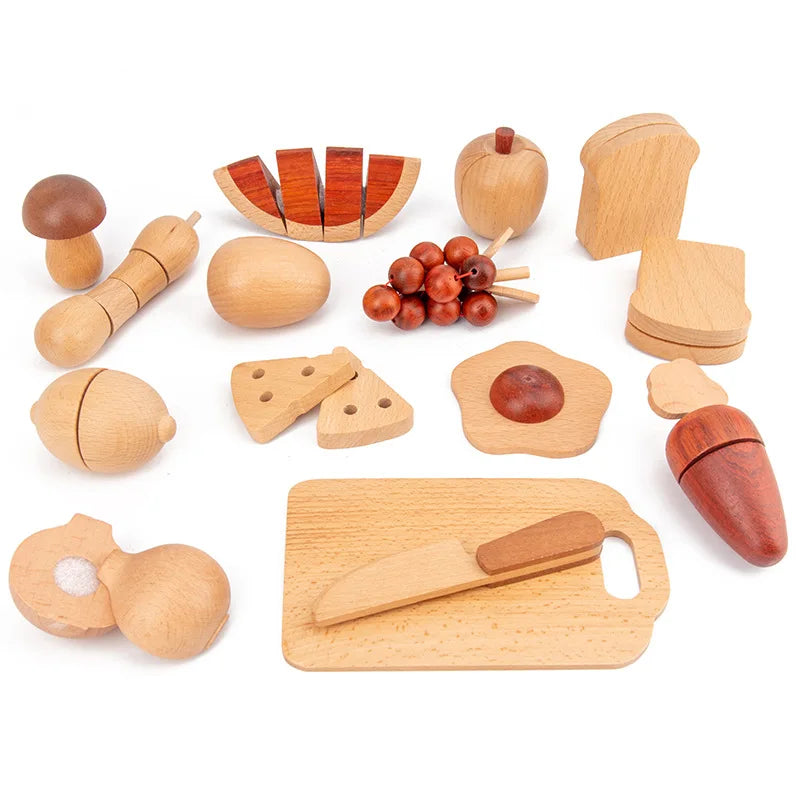 Natural Wooden Simulation Play House Kitchenware