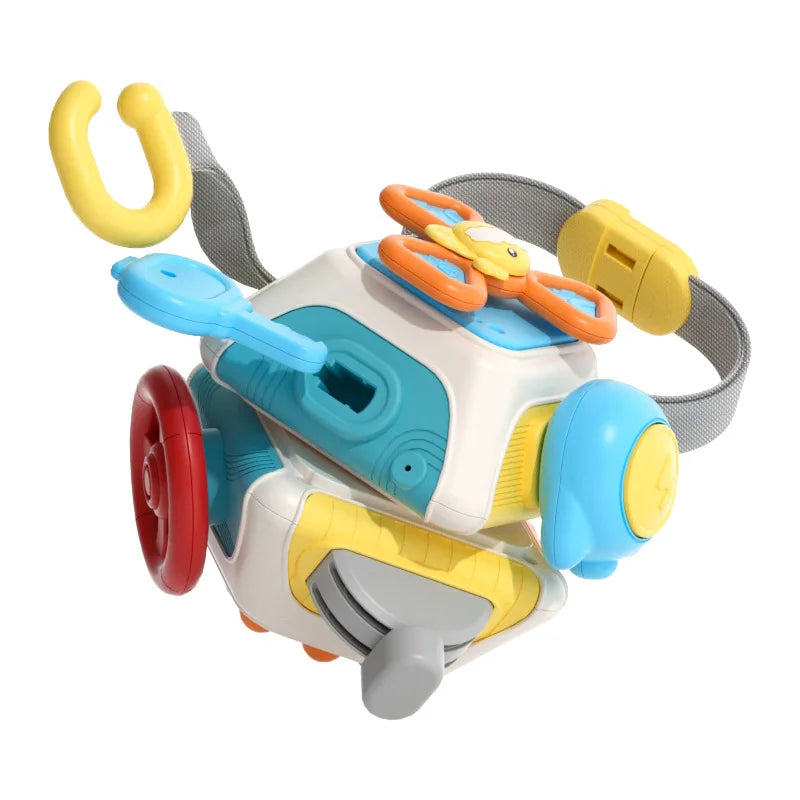 Montessori Activity Cube Baby Toys 6 in 1 Multipurpose Busy Cube Toddler Travel Toy Sensory Busy Board Educational Learning Toys