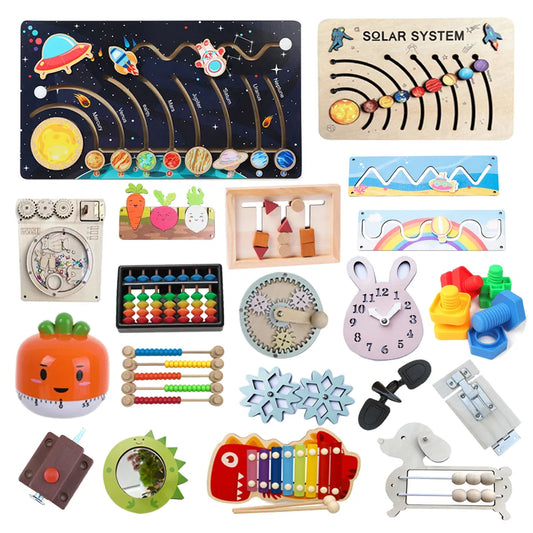 Montessori Basic Skills Learning Busy Board Accessories
