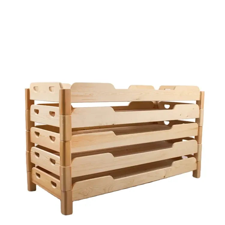 Custom Cot Stackable Nap Beds Montessori Wooden Kids Single Bed Kinder ...
