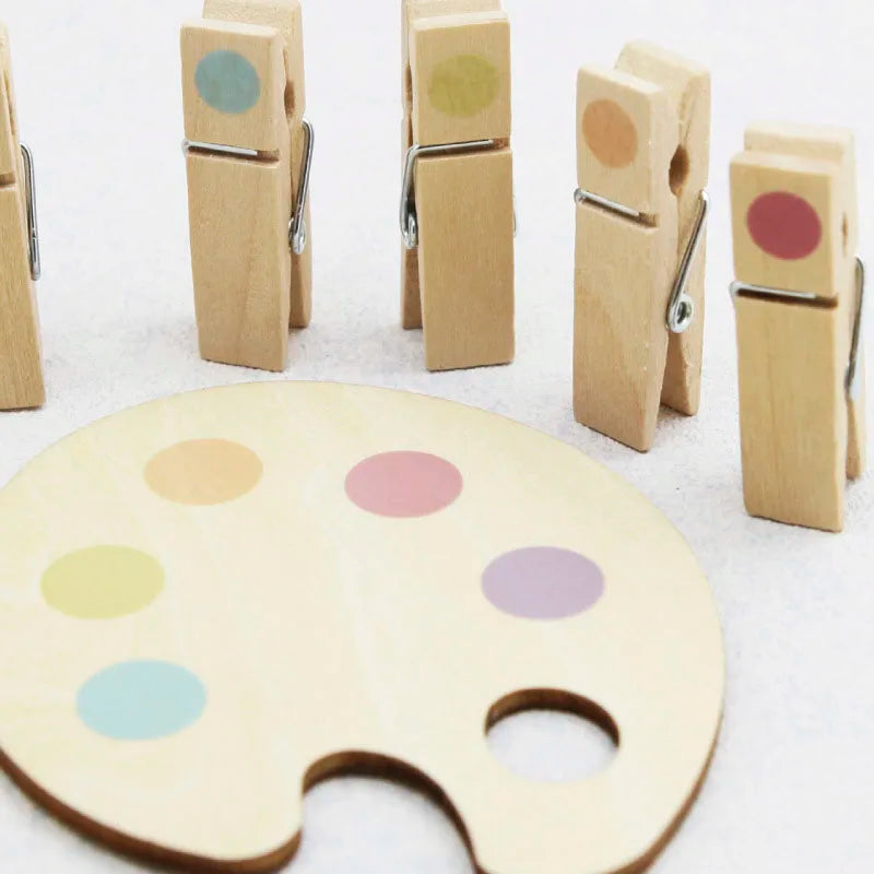 Montessori Wooden Clip Color Matching Puzzle