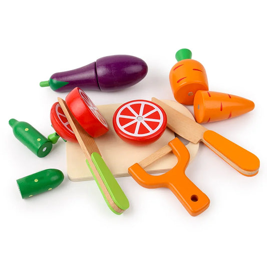 Simulation Wooden Peeling and Cutting Fruit Vegetable