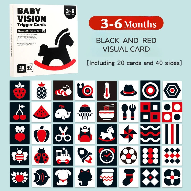 Montessori Baby Vision Stimulation Black White Cards