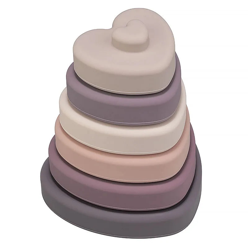 1Set Soft  Silicone Stacking Blocks Baby