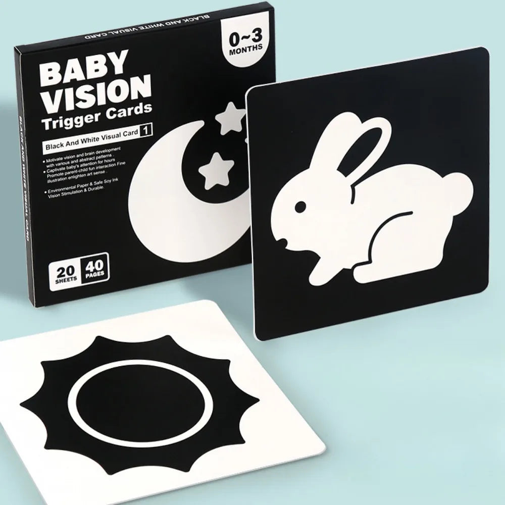 Montessori Baby Vision Stimulation Black White Cards