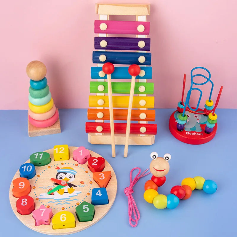 Montessori 3D Wooden Puzzles Early Learning Baby Educational Games
